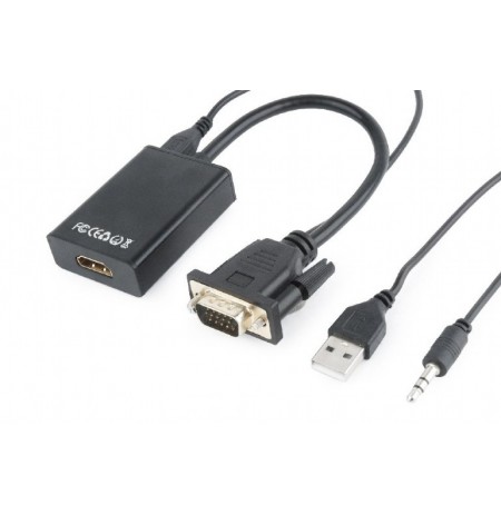 VGA to HDMI Adapter Cable, 0.15 m, Black A-VGA-HDMI-01