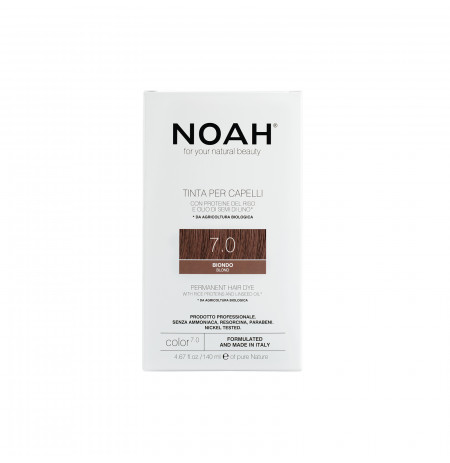 Bojë flokësh Noah natyrale blond 7.0, me vaj lini dhe proteina orizi - Herbal Line Albania