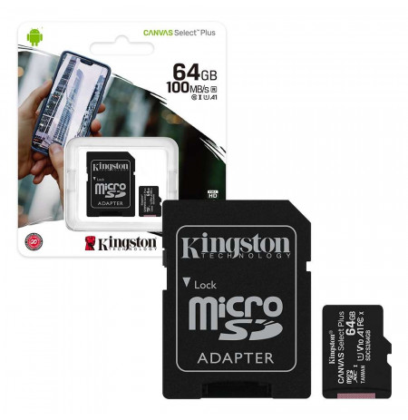 Karte Memorie microSD Kingston 64GB Canvas Select Plus