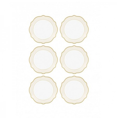 Dessert Plate Set (6 Pieces) Hermia DNR0021 Cream
