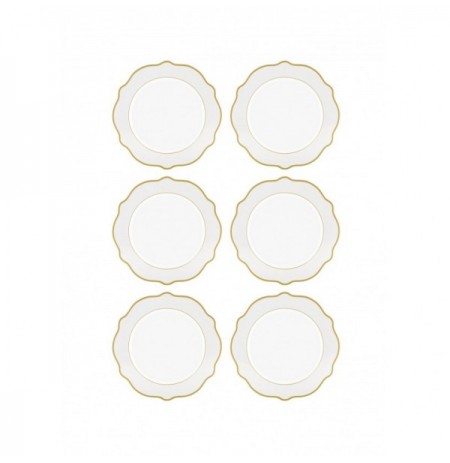 Dessert Plate Set (6 Pieces) Hermia DNR0023 White
