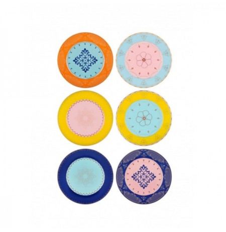 Dessert Plate Set (6 Pieces) Hermia DNR0036 Multicolor