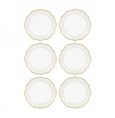 Dessert Plate Set (6 Pieces) Hermia DNR0024 White