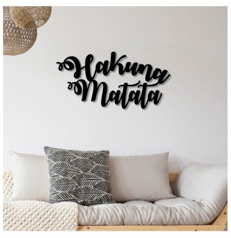 Decorative Metal Wall Accessory Wallxpert Hakuna Matata Black