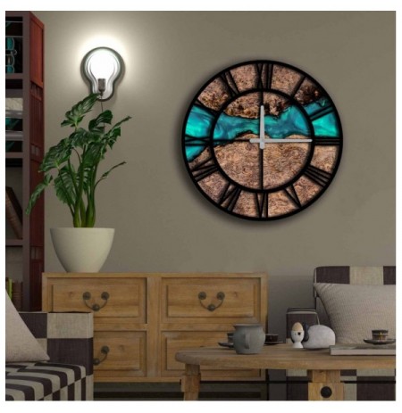 Decorative MDF Clock Wallxpert 5050MS-092 Multicolor