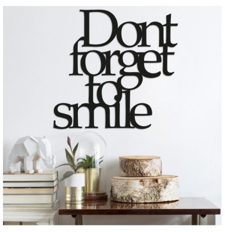 Decorative Metal Wall Accessory Wallxpert Dont Forget To Smile Black