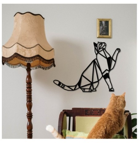 Decorative Metal Wall Accessory Wallxpert Cat Metal Decor Black