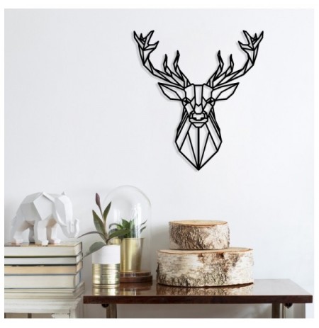Decorative Metal Wall Accessory Wallxpert Deer4 - Black