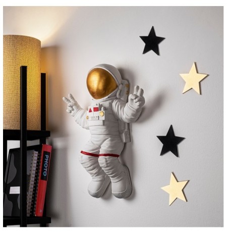 Decorative Object Aberto Design Peace Sign Astronaut - 1 White Gold