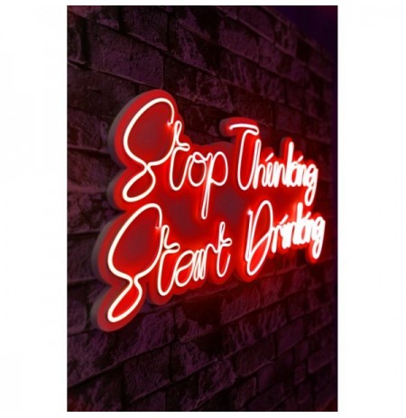 Ndriçim Plastik dekorativ Led Wallxpert Stop Thinking Start Drinking - Red Red