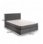 Double Bed Base & Headboard Hannah Home Silver - Grey (140 x 190) Grey