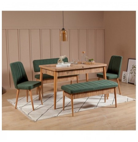 Set tavoline & karrige (5 Pc) Hannah Home Vina Atlantic Green