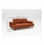 2-Seat Sofa-Bed Hannah Home Mustang - Orange Orange