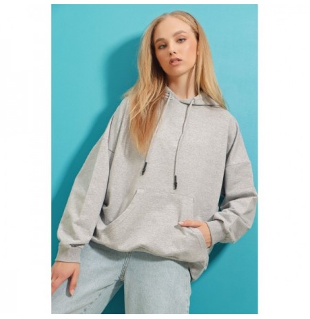 Woman's Sweatshirt ALC-531-015 - Grey Grey