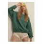 Woman's Sweatshirt ALC-669-001 - Green Green