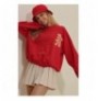 Woman's Sweatshirt ALC-X8964 - Red Red