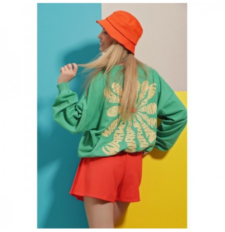 Woman's Sweatshirt ALC-X8964 - Green v2 Green