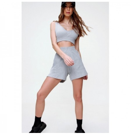 Woman's Shorts ALC-X6028 - Grey Melange Grey