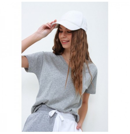 Woman's T-Shirt ALC-1045-A - Grey Melange Grey