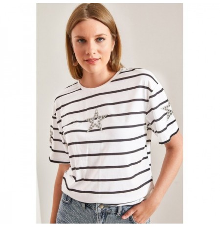 Woman's T-Shirt 40901012 - White, Black WhiteBlack