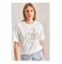 Woman's T-Shirt 40901011 - Camel CamelWhite