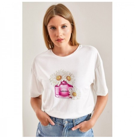 Woman's T-Shirt 40901010 - Fuchsia WhiteFuchsia