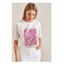 Woman's T-Shirt 40901005 - Fuchsia FuchsiaWhite