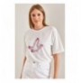 Woman's T-Shirt 40881021 - Fuchsia, Black WhiteFuchsiaBlack