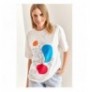 Woman's T-Shirt 40861015 - White, Blue WhiteBlueRed