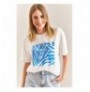 Woman's T-Shirt 40861013 - Blue WhiteBlue