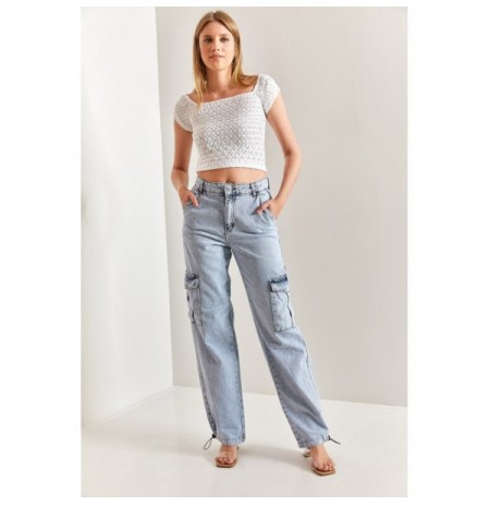 Woman's Trousers 40871024 - Ice Blue Ice Blue