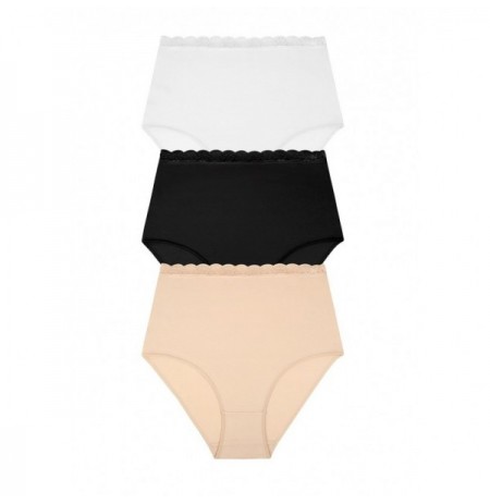 Panties ST0040601B - Black, White, Tan