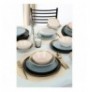 Ceramic Dinner Set (24 Pieces) Hermia Safir Black Gold White Blue