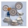 Ceramic Dinner Set (24 Pieces) Hermia TY039124F022AD79M00MAET000 White Blue Gold Red Turquoise