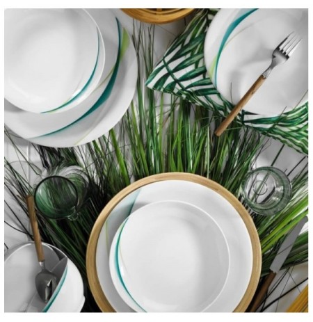 Dinner Set (24 Pieces) Hermia ZG24Y21210151 White Turquoise Green