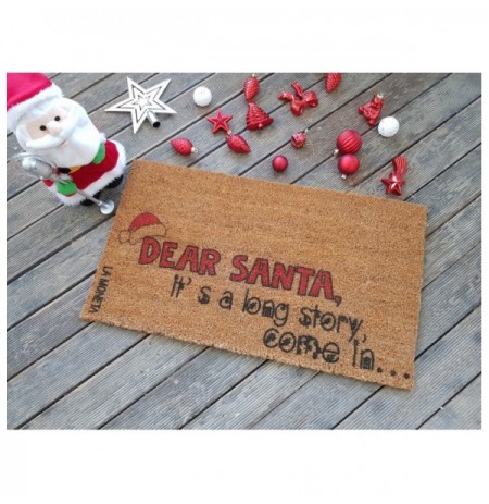 Coco Doormat Dear Santa Brown Black