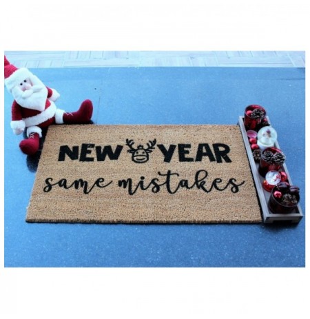 Coco Doormat New Year Same Mistakes Brown Black
