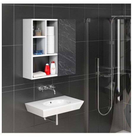 Raft tualeti Kalune Design Secret - White, Black Marble