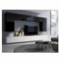 Set mobiljesh dhoma e ndenjes Providence B133 (Black + Glossy black + White + Glossy white)