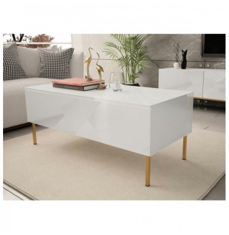 Tavoline Mesi Merced A100 (White + Glossy white)