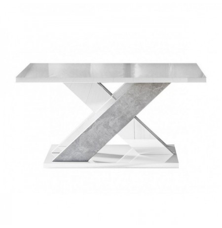 Tavoline Mesi Goodyear 116 (Glossy white + Concrete)