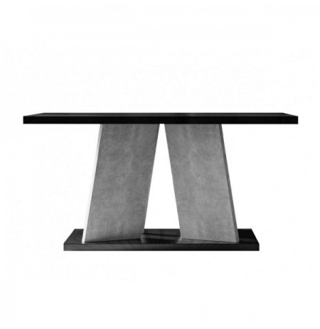 Tavoline Mesi Goodyear 108 (Glossy black + Concrete)