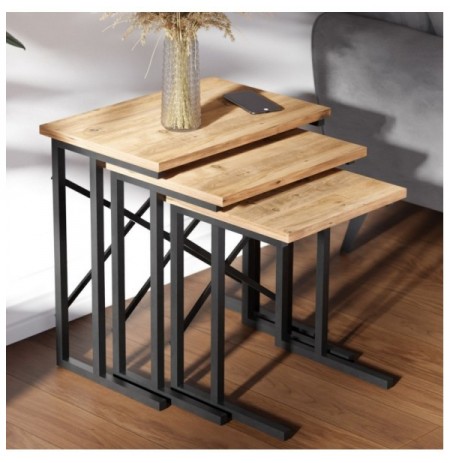 Set tavoline (3 Pc) Kalune Design Zg2-657-3653S Atlantic Pine