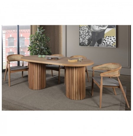 Set ( 5 Pc ) Tavoline ngrenie + karrige Kalune Design Danyi Natural