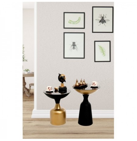 Set tavoline anesore Kalune Design 1006-3 Gold Black