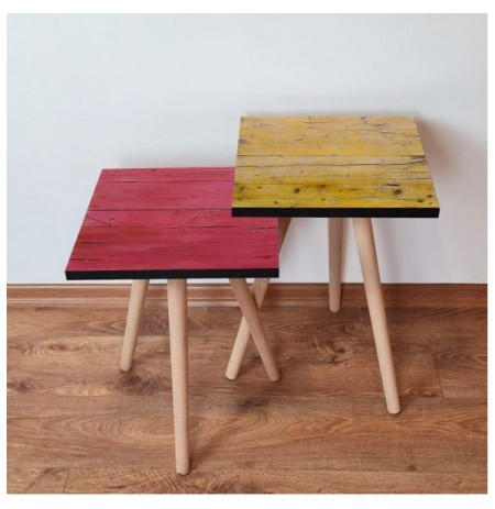 Set tavoline (2 Pc) Kalune Design 2Shp427 - Pink PinkYellow