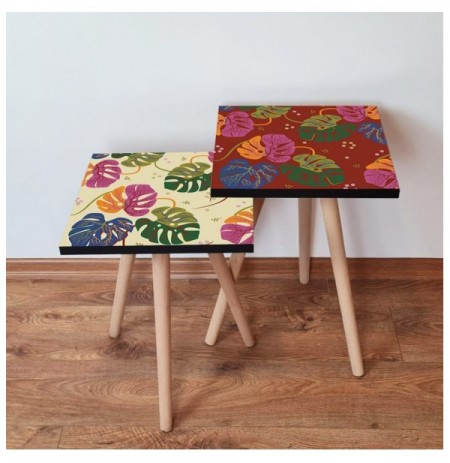 Set tavoline (2 Pc) Kalune Design 2Shp430 - Multicolor Multicolor