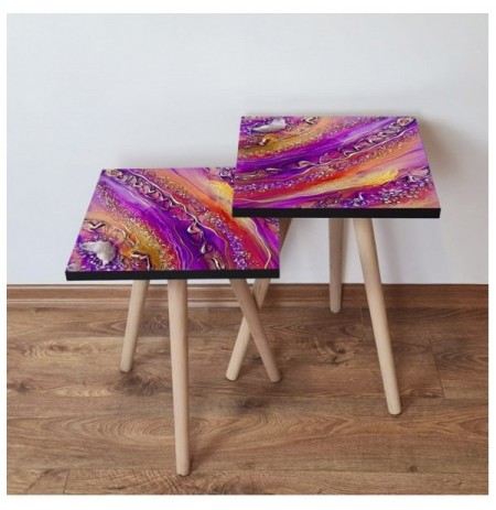 Set tavoline (2 Pc) Kalune Design 2Shp108 - Multicolor Multicolor