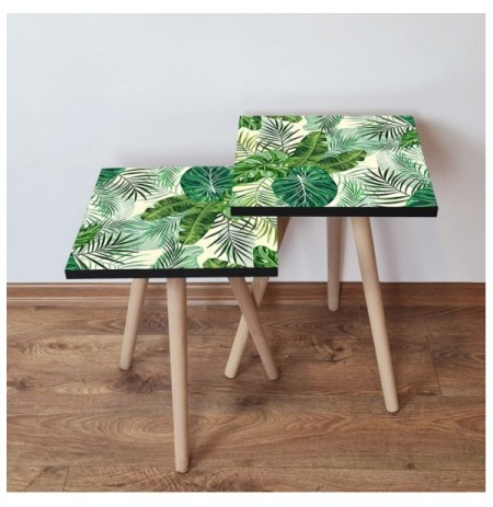 Set tavoline (2 Pc) Kalune Design 2Shp197 - Green Green White
