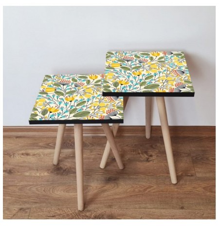 Set tavoline (2 Pc) Kalune Design 2Shp201 - Multicolor Multicolor